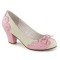 Wiggle-17 - Cream Pink Faux Leather  
