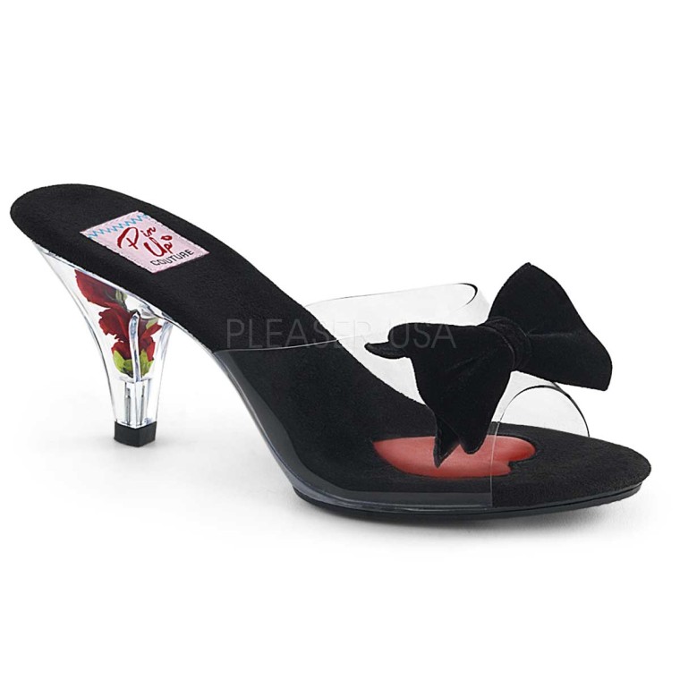 Pleaser Belle 301BOW Clear Black in Sexy Heels Platforms 49.27