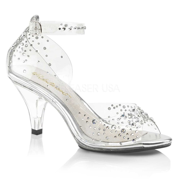 Pleaser Belle-308 - Clear/Clear in Sexy Heels & Platforms - $47.51