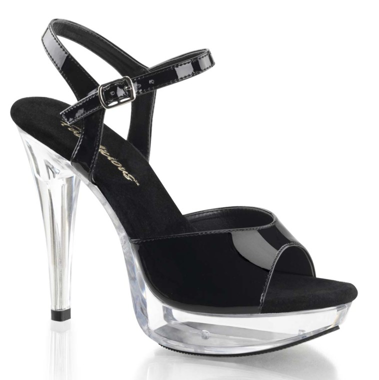 Black and on sale clear heels