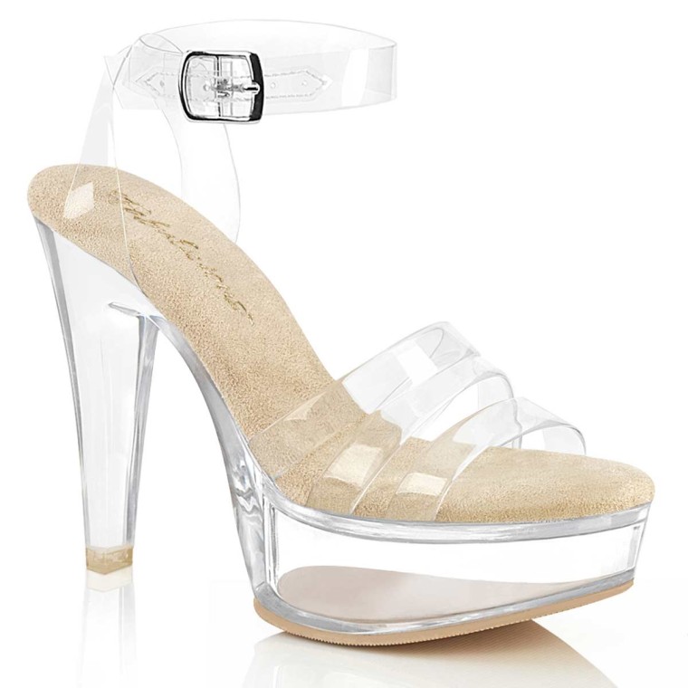 Ellie Shoes IS-E-M-Vanity 5 inch Heel Clear Mule, Size 9, Clear | Clear  high heels, Ellie shoes, Heels