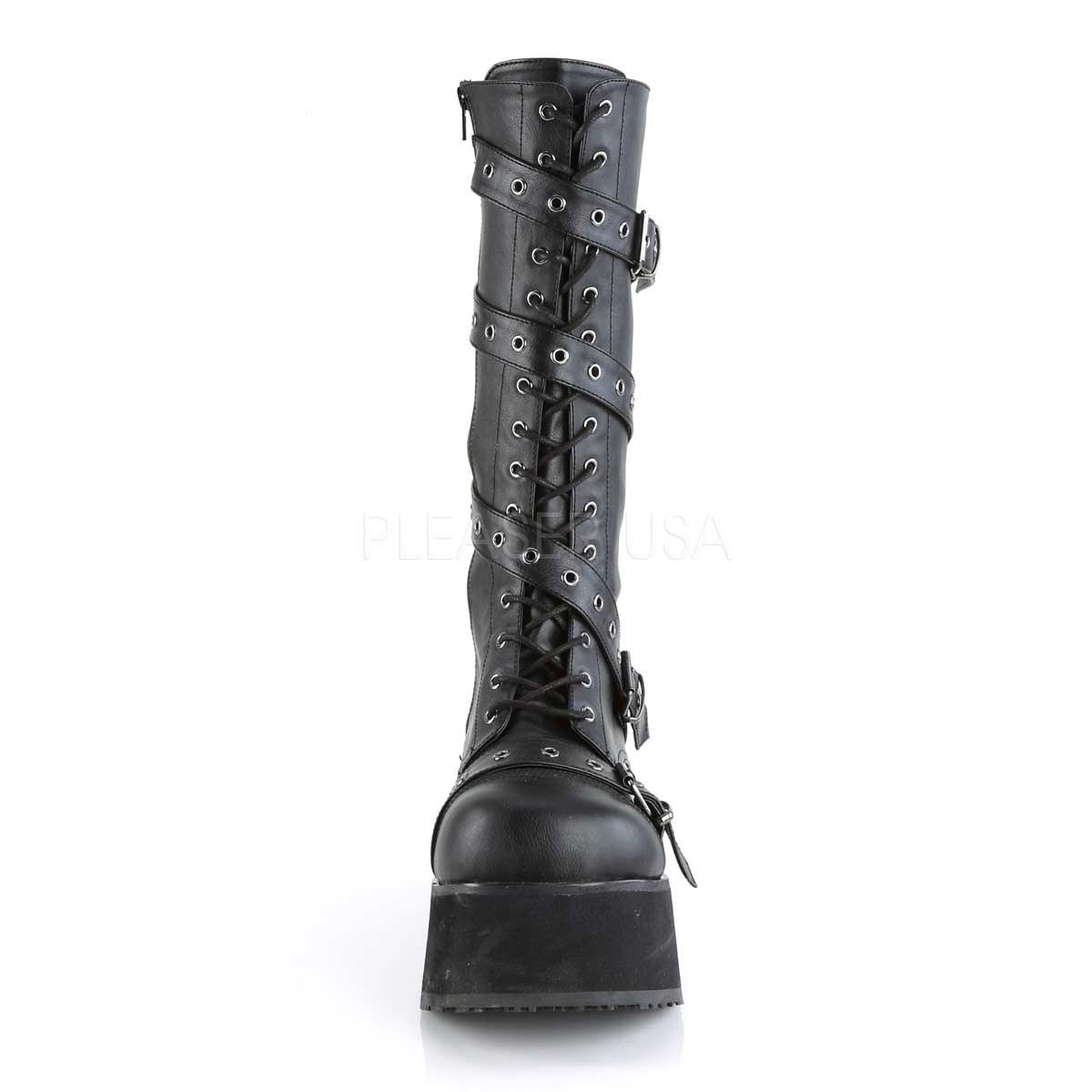 Black Vegan Leather in Sexy Boots 