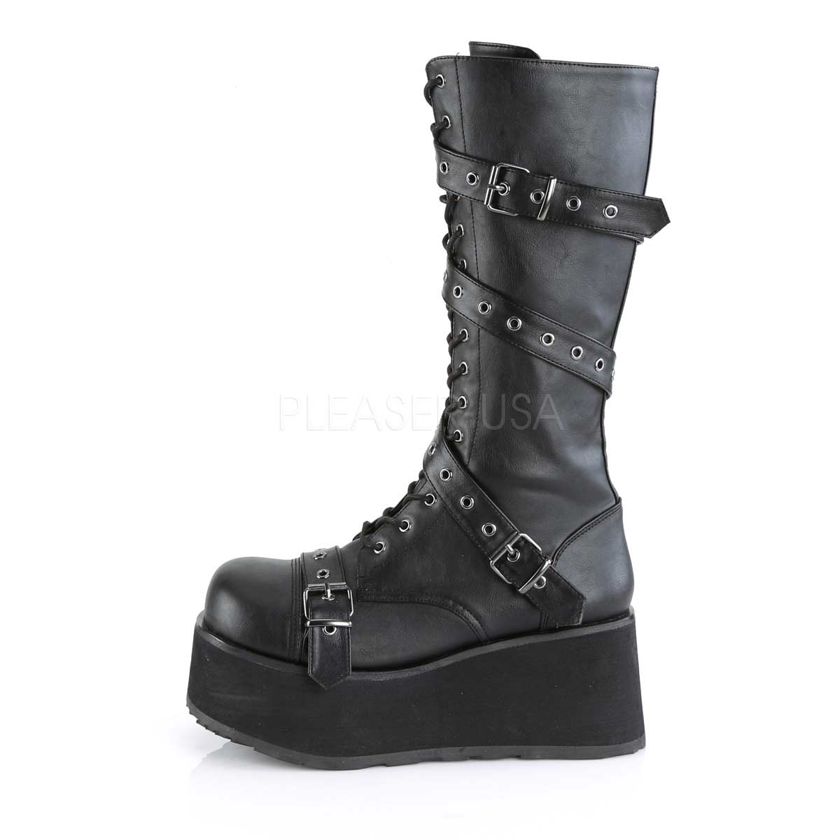 Black Vegan Leather in Sexy Boots 