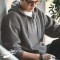 Casual Knit Sweater Half-zip Essentials Hoodies for Men Warm Hooded Sweatshirt Tops - Gray