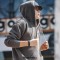 Casual Knit Sweater Half-zip Essentials Hoodies for Men Warm Hooded Sweatshirt Tops - Gray