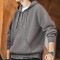 Casual Knit Sweater Half-zip Essentials Hoodies for Men Warm Hooded Sweatshirt Tops - Gray