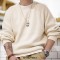 Vintage Sailor Loose Round Neck Drop-Shoulder Sleeve Thermal Amekaji Sweater - White