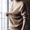 Casual Basic Style Mock Neck Sweater Thermal Head Cover Knitted Amekaji Shirt - Brown