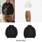 Retro Heavy Knitwear Polo Lapel Thermal Head Cover Thick Amekaji Sweater - Black