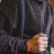 Casual Chenille Round Neck Jumper Mens Warm Skin-friendly Amekaji Knitwears Sweater - Black