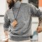 Vintage Grey Blend Turtleneck Mens Amekaji Knitwears Casual Sweater - Gray