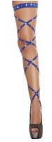 3233 - 100 Solid Leg Strap with Attached Garter & Rhinestone Detail