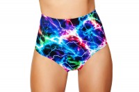 Printed High-Waisted Puckered Shorts