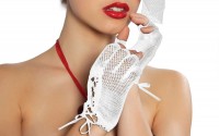 Mini Fishnet Lace-up Gloves