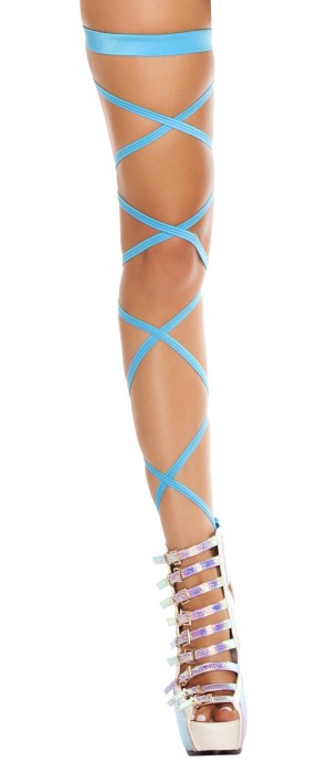 3231 Pair of Leg Strap with Attached Thigh Garter - Pair of  00`` Solid Leg Straps with Attached Thigh GartersLegwear in Hosiery, Leggings, Stockings and Socks