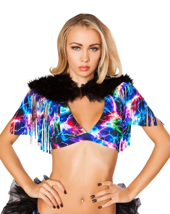 3252 - Fringed Shrug with Fur Detail - Fringed Shrug with Fur DetailFabric: Nylon/SpandexOrigin: Made in the USA
Also Shown and Sold Separately...
T3253 - Halter Top20 6 Dancewear, Tops in Tops, Blouses, Shirts, Hoodies, Boleros, Pajamas, OneSies