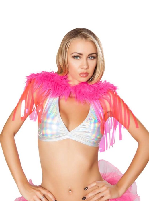 3252 - Fringed Shrug with Fur Detail - Fringed Shrug with Fur DetailFabric: Nylon/SpandexOrigin: Made in the USA
Also Shown and Sold Separately...
T3253 - Halter Top20 6 Dancewear, Tops in Tops, Blouses, Shirts, Hoodies, Boleros, Pajamas, OneSies