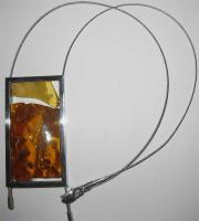 Baltic Amber Necklace in Silver Square with Chain