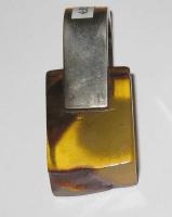 Baltic Amber and Silver Block Ring