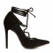 Pro Fusion - Velvet High Heel Stiletto Pumps with Lace-Up Closure SPECIAL - Size 8.5