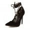 Pro Fusion - Velvet High Heel Stiletto Pumps with Lace-Up Closure SPECIAL - Size 8.5
