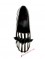 Banshee Bat Platform Heels - Black and White Stripe Vegan Leather SPECIAL