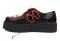 Krypt Muerte Platform Creepers with Skull - Black Vegan Leather