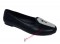 Lydia Coffin Flat Slippers with Cross - Black Vegan PU SPECIAL