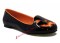 Lydia CoffinJackolantern Flat Slippers - Black Patent with Orange SPECIAL