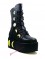 Stomp Mystik Moons Platform Boots - Black Reflective Vegan Leather SPECIAL
