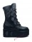 Stomp Mystik Moons Platform Boots - Black Reflective Vegan Leather SPECIAL