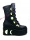 Stomp Mystik Moons Platform Boots - Black Reflective Vegan Leather SPECIAL