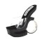 Loly Wood - Round Metal Heel - Top by Karo - Clear on Black SPECIAL
