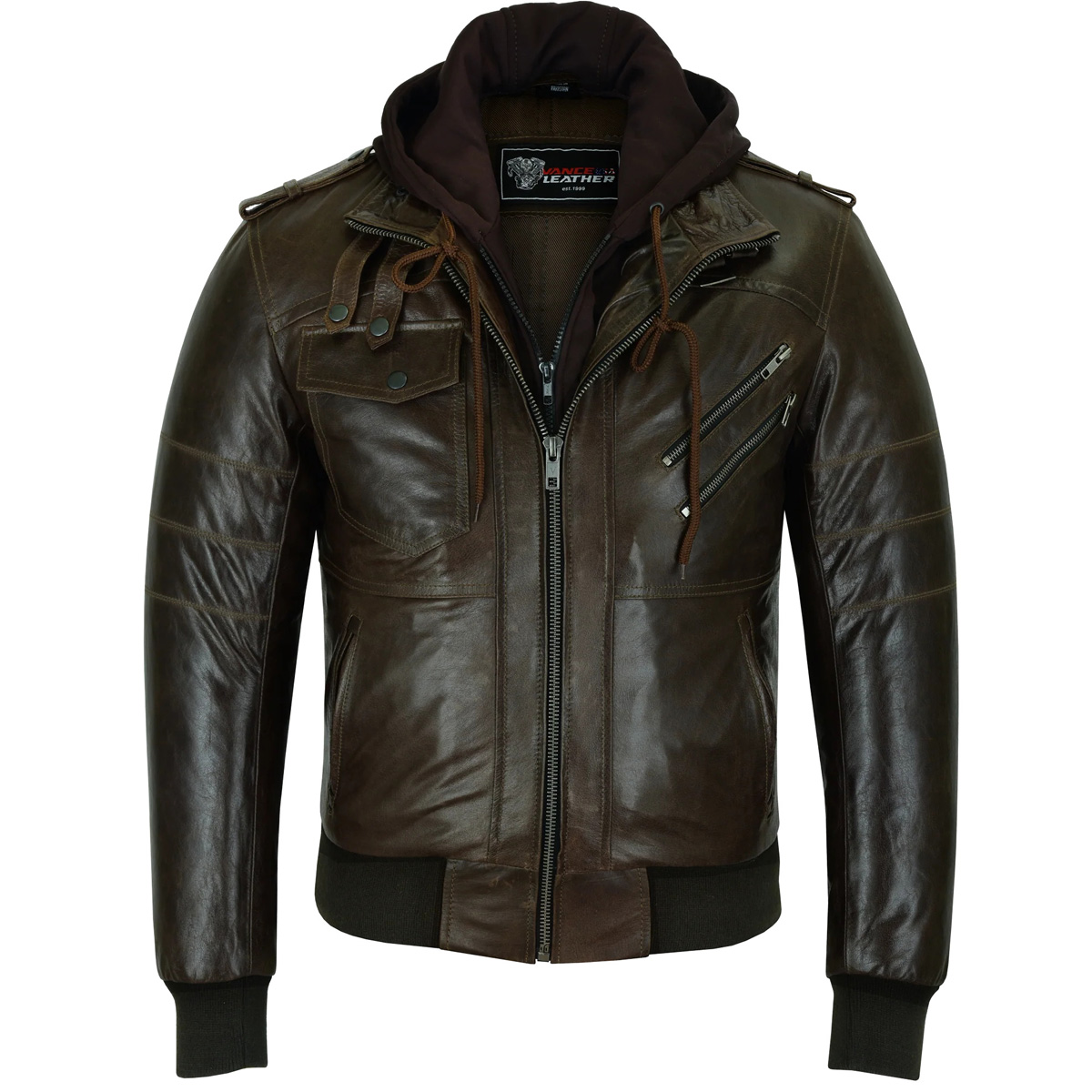 VL531 Vance Leather Men's Racer Jacket with Zippered Vents