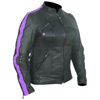 HML633U Ladies Premium Leather Jacket with Leather Scrunch Sides