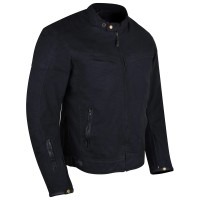 HMM1514B Enigma Mens Black Wax Cotton Scooter Jacket