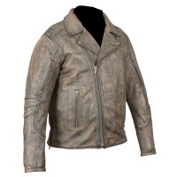HMM517DB Mens Premium Leather Beltless Mcj W/dual Gun Pockets & Z/o Liner With Adjustable Collars For Different Styles