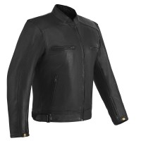 HMM538 Mens Cowhide Premium Leather Scooter Jacket with Conceal Carry