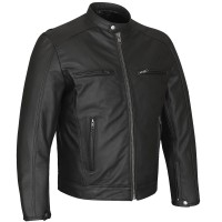 HMM543 High Mileage Plain Premium Mens Black Leather Jacket