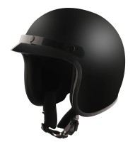 Detour Helmets D.O.T. Flat Black 3/4 Helmet for Motorcycle Riders with Visor