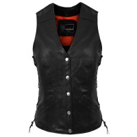 VL1048S Economy Leather Ladies Five-Snap Lace Side Vest