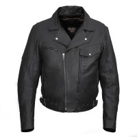 VL509 Mens Pistol Pete Jacket Premium Leather / Lower Padded Back