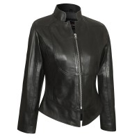 VL650B Vance Leathers Ladies Premium Soft Lightweight Black Fitted Leather Jacket