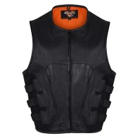 VL904 Vance Leather Mens Premium Leather Commando Tactical Style Vest