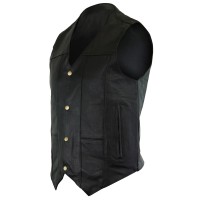 VL917 Vance Leather Mens Concealment Leather Plain Side Vest w/ Two Gun Pockets