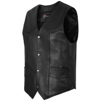 VL921S Standard Leather Mens Plain Side Vest Conceal Carry Pockets & Single Seam Back
