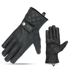 VL467 Premium Leather Driving Glove with Snap Cuff