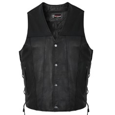 VL915 Mens Premium Ten Pocket Leather Vest
