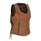 HML1104T Ladies Premium Brown Vest with Fringes and Rivets