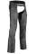 HML838DG Ladies Lightweight Distress Gray Leather Chap w/Grommeted Twill and Lace Highlights